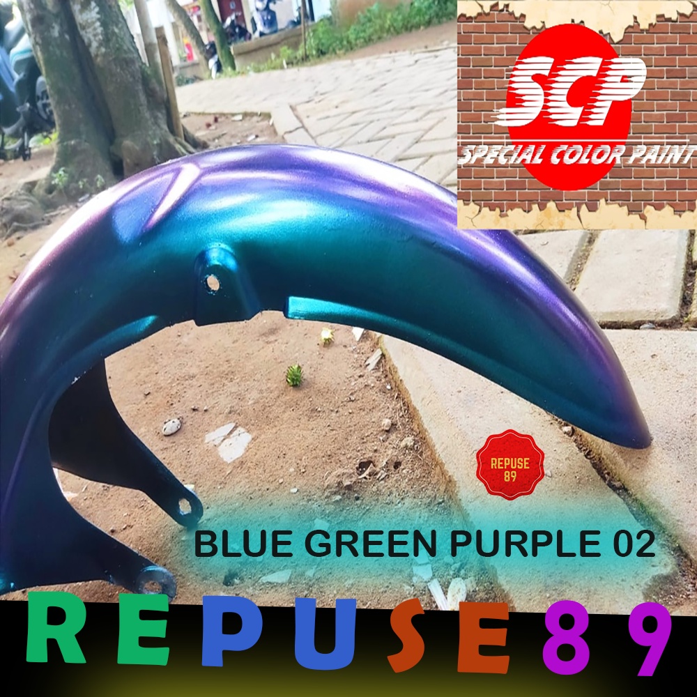 CAT BUNGLON BLUE GREEN PURPLE 02 SPECIAL COLOR PAINT Cat Body Motor/Mobil/Velg/Helm Full Face HEMAT