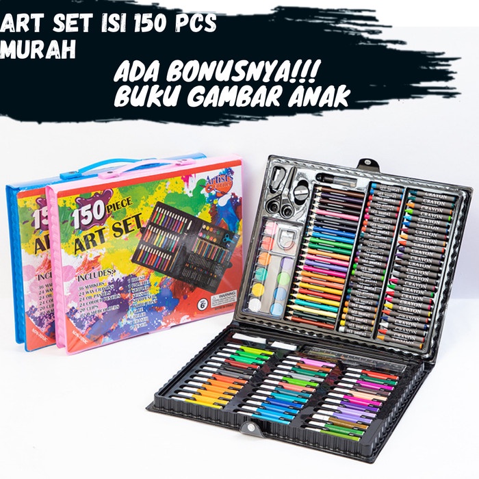 

Kusus Hari Ini Art Set (Crayon, Pensil Warna, Cat Air) - 150 Pcs - Non Toxic + Bonus Terlaris