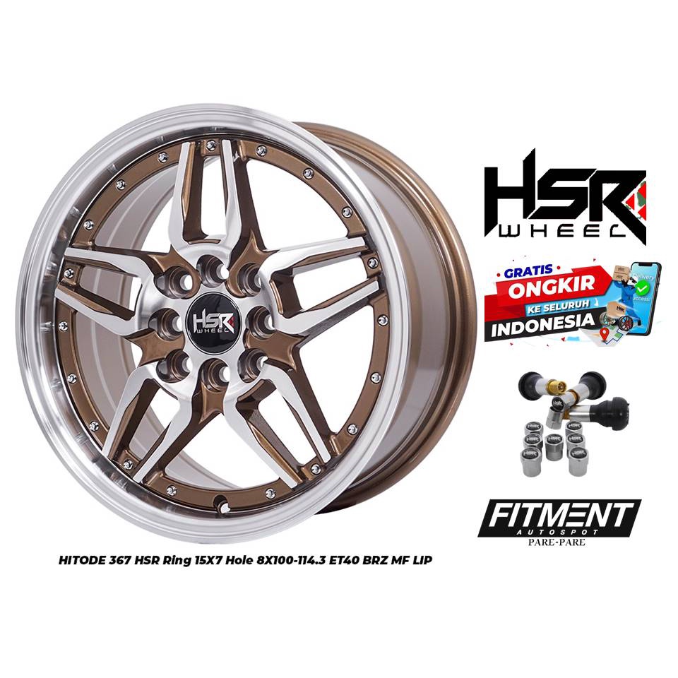 READY VELG MOBIL TERBARU MODEL TERBARU TYPE HITODE 367 HSR R15X7 H8X100-114,3 ET40 BRZMFL