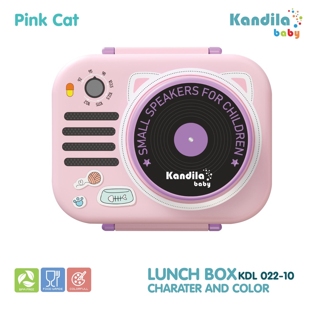 Kandila Baby KDL022-10 Lunch Box 680ml - Kotak Bekal + Spoon &amp; Fork / Sendok Garpu