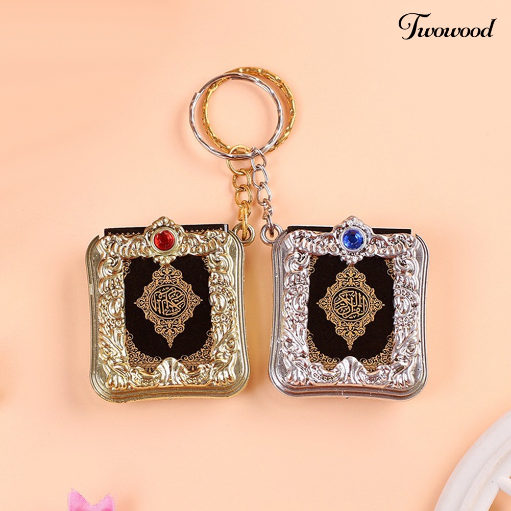 Twowood Gantungan Kunci Bentuk Buku Quran Mini Gaya Vintage Untuk Dekorasi Tasdompet