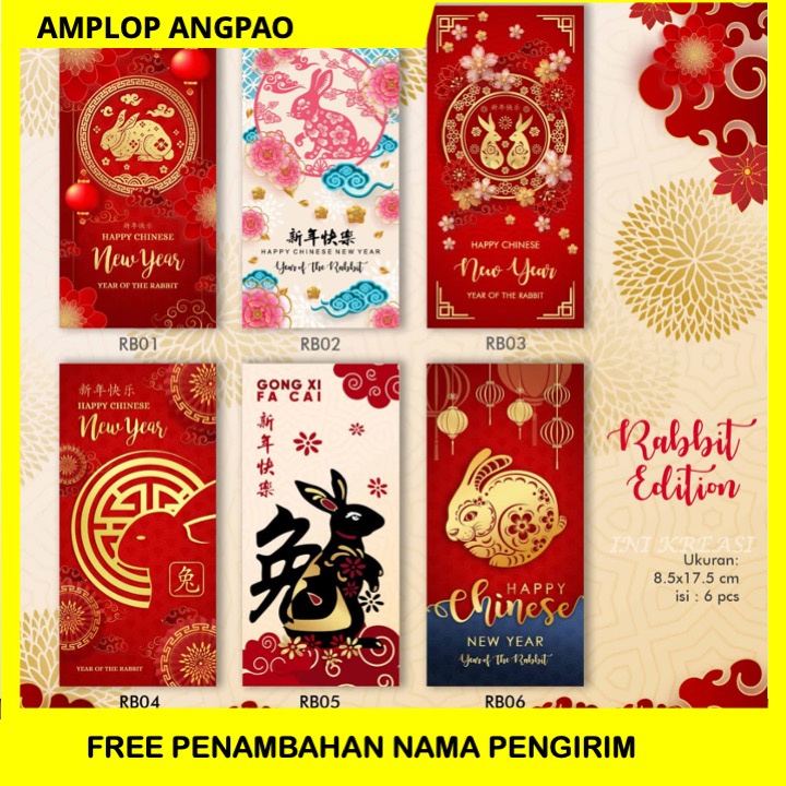 

AMPLOP ANGPAO SHIO KELINCI IMLEK TAHUN BARU CHINA MODEL PANJANG
