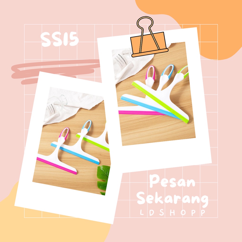 LDS SS15 Serokan Wiper Alat Pel Pembersih Kaca Jendela Meja anti Karat PP+TPR