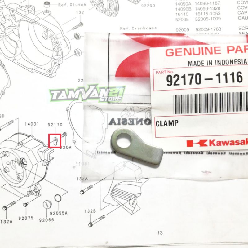 CLAMP KLEMAN KABEL SPULL NINJA RR R SS 92170-1116
