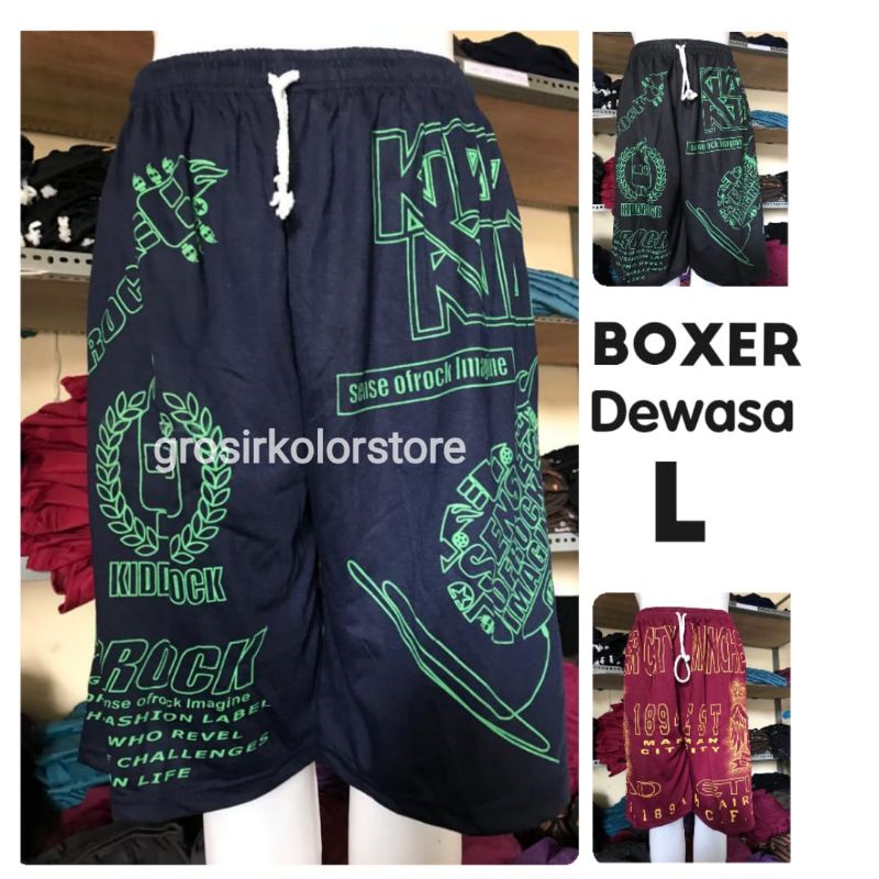 Celana Pendek Boxer Pria Dewasa Size L Bahan Kaos