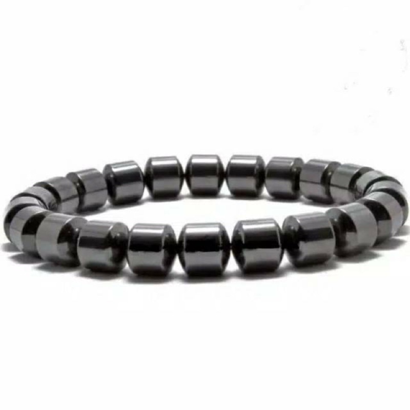 TERMURAH Gelang Blustin Hematite Tabung 8mm MAGNET pria wanita