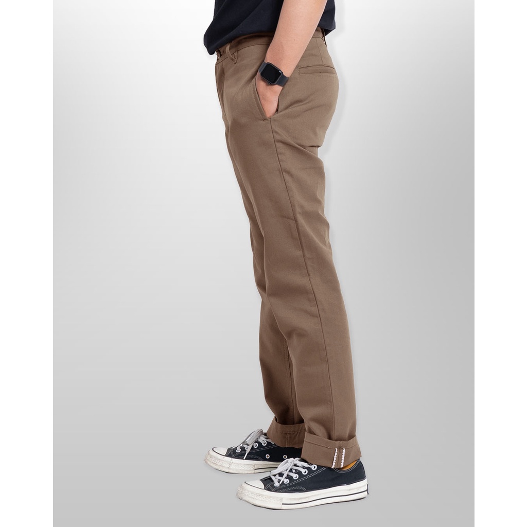 Morgen Slim Straight Chino Pants - Coffee