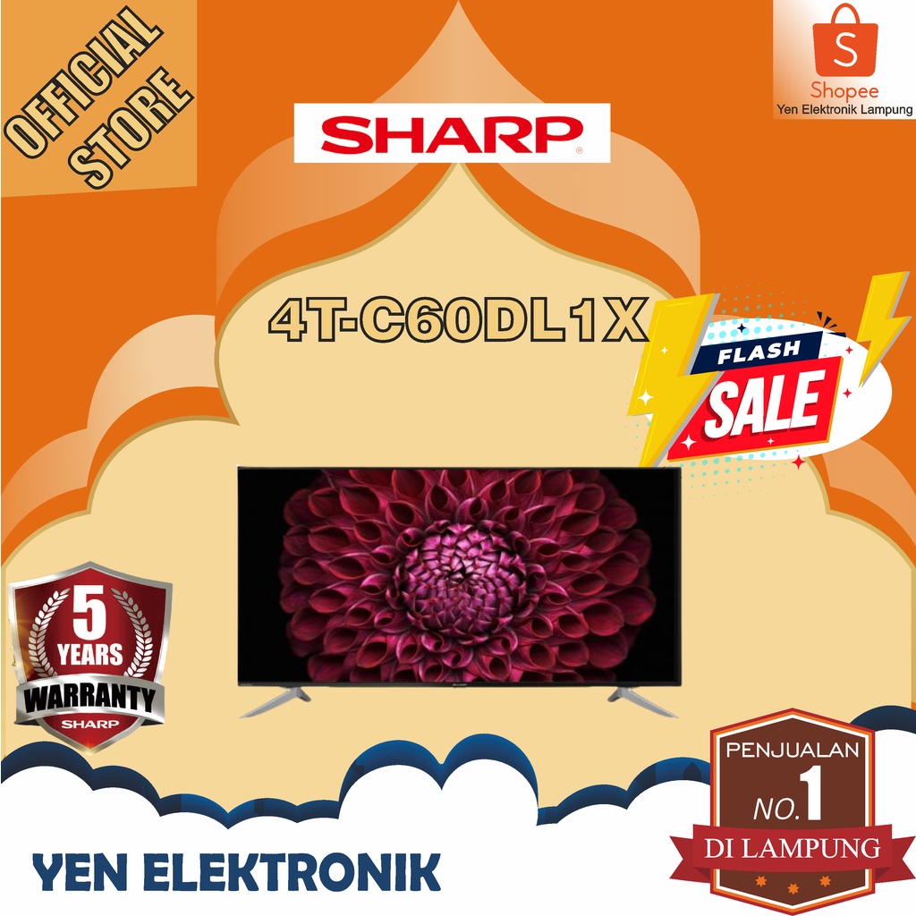 TV SHARP 4T C60DL1 XLED 4K Android TV Sharp 60 Inch Garansi Resmi SHARP 5 Tahun