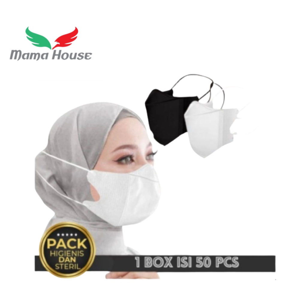 [MH] Masker Duckbill Hijab Headloop 3 Ply Isi 50 Pcs