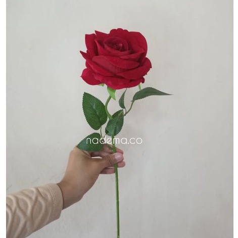 Bunga Rose Beludru Artificial | Bunga Mawar Beludru Artificial | Bunga Mawar Tangkai