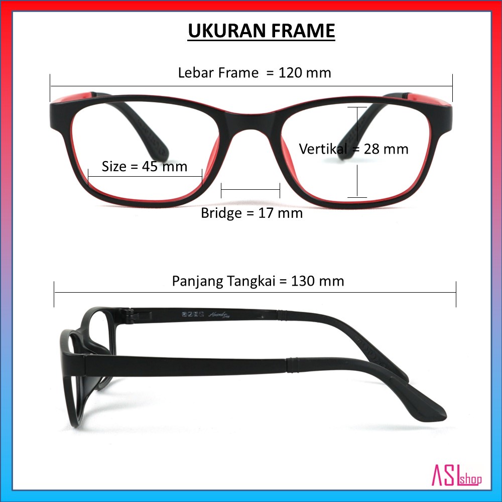 FRAME KACAMATA (J8080) ANAK-ANAK DAN REMAJA + LENSA BLUERAY / PHOTOCROMIC