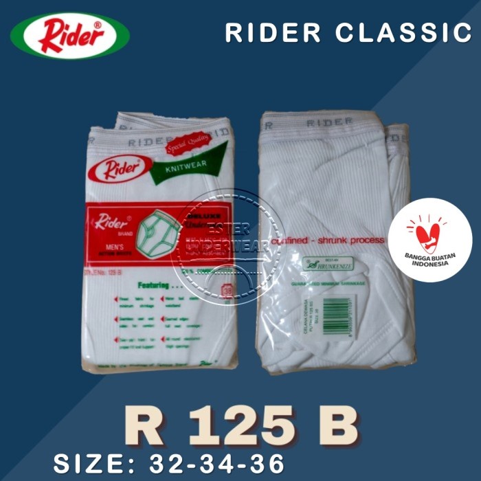 Celana Dalam Pria Rider Classic R 125B 100% combed cotton ISI 1Pcs