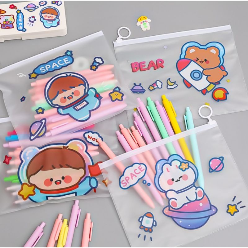 

Jc Acc Pouch Zip Lock Kosmetik Transparan Motif Dino Tas Kosmetik Karakter Cute Bear Rabbit ZipLock Plastik Zipper Lock Alat Tulis ATK Murah Import