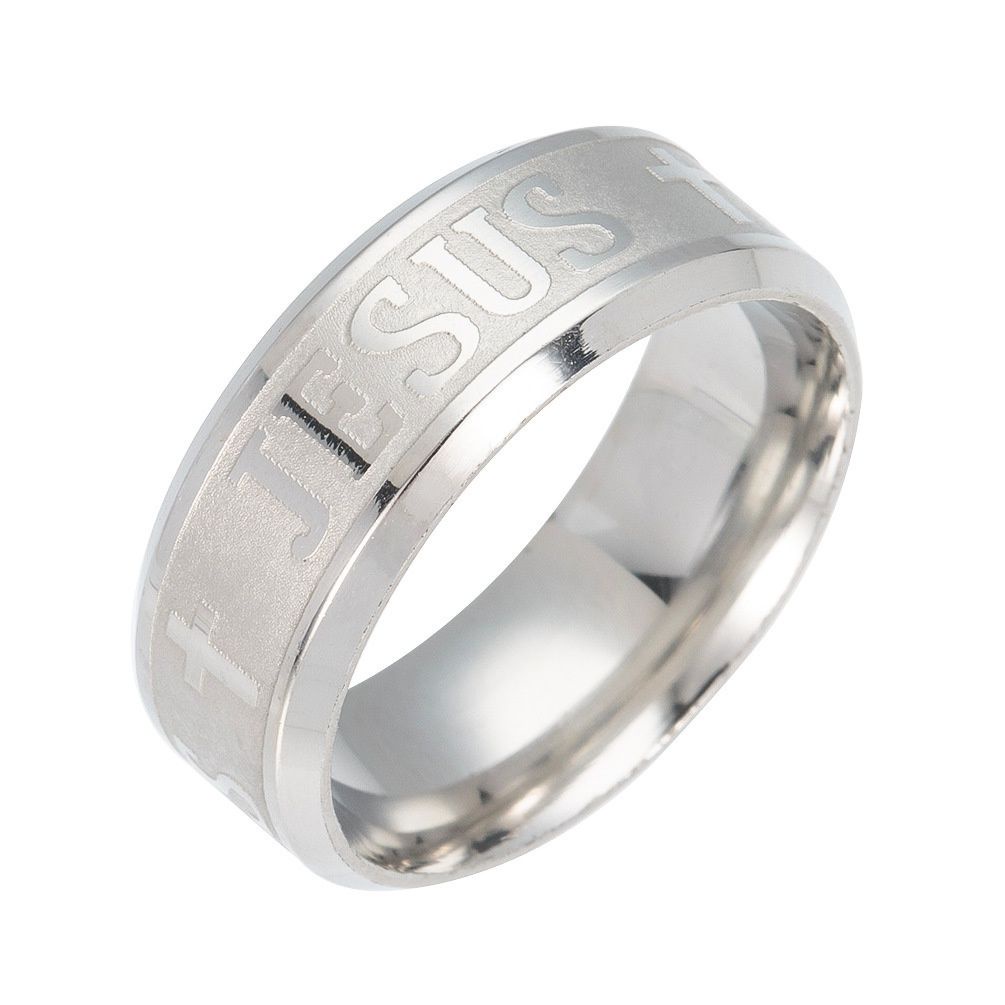 Cincin Lapis Silver Bahan Stainless Steel Gaya Hip Hop Untuk Pria