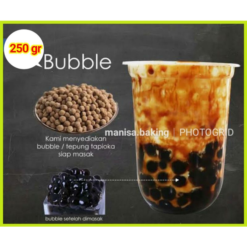 

BOBA TAPIOCA PEARL REPACK 250 GR CHEWY BOBA TOPPING MINUMAN