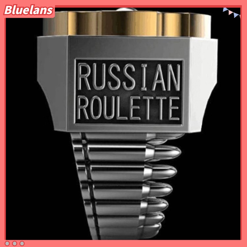 Cincin Pria Bentuk Roulette Rusia Bahan Tembaga Tahan Lama Untuk Pesta / Cosplay