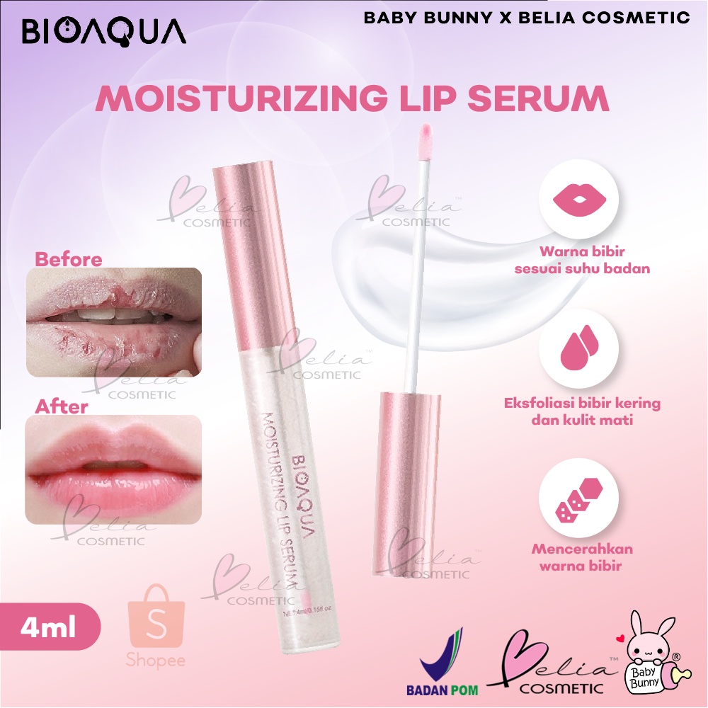 ❤ BELIA ❤ BIOAQUA Moisturizing Lip Serum 4ml | Pink Alami Lip Balm Bibir Pelembab Bibir Lip Gloss Lip Oil Lip Care Pemerah Bibir Serum Bibir