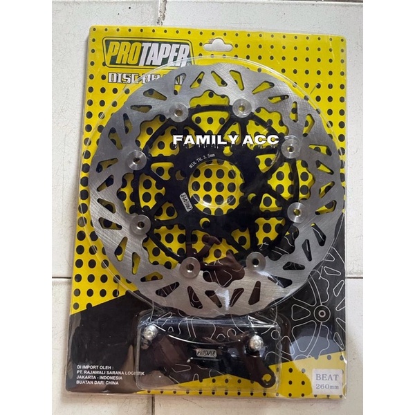 PIRINGAN CAKRAM DISC BRAKE FLOATING COPY PSM LEBAR 260MM PLUS BREKET BEAT SCOOPY VARIO 110 125 150 GENIO SPACY LUBANG BAUT 4