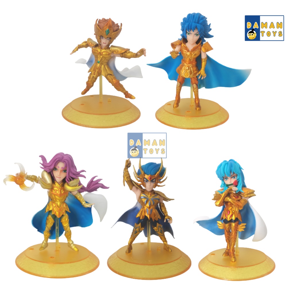 Figure Saint Seiya Soul of Gold Anime Set 5 Miniatur Pajangan Topper Kue Mainan Zodiac Saiya