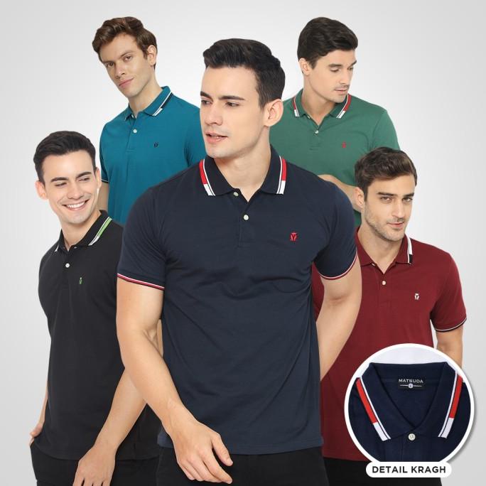 MATSUDA Kaos Polo Shirt Pria Kerah Chino