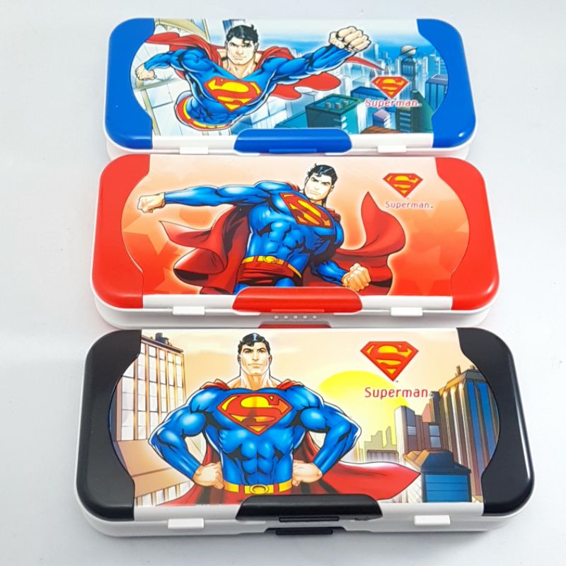 

Tempat Pensil Plastik + Penggaris Set Motif Superman 9011