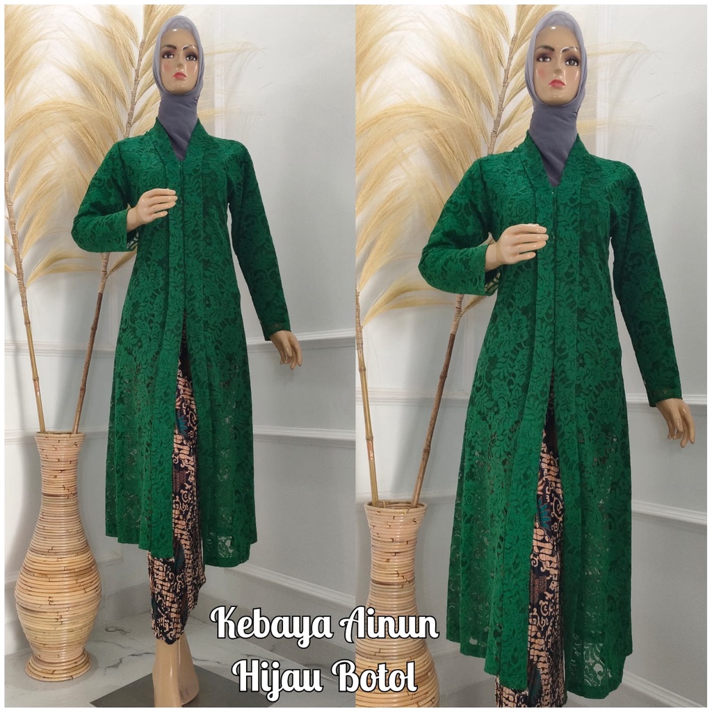 Permata Olshop / Kebaya Brukat Tunik Ainun / Kebaya Floy Tunik Busui Brukat / Kebaya Tunik / Kebaya Busui / Kebaya Kartini