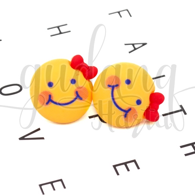 Anting Stud Chubby Smile Earrings Motif Senyum SImple  GH 203356