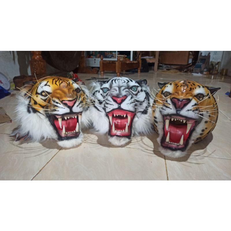 Topeng Macan Resin/ Macanan (dewasa) kualitas super, bentuk seperti macan asli
