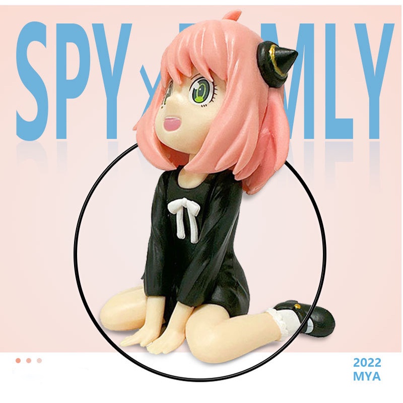 Mainan Action Figure Anime Anya Lovely Girl SPY X Family Anya Posisi Duduk Bahan PVC Ukuran 9cm Untuk Anak