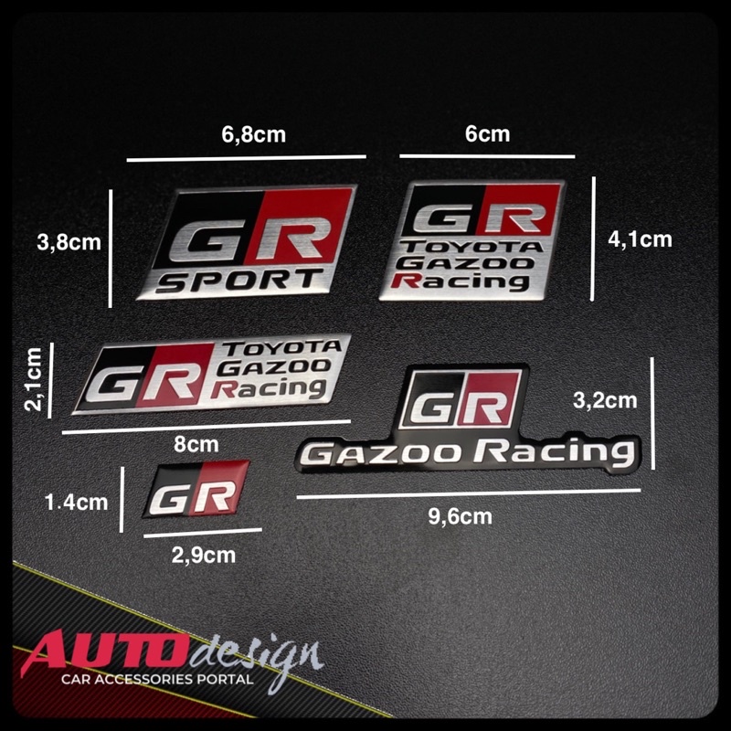 GR SPORT GAZOO RACING Emblem Mobil Toyota Alumunium Sheet