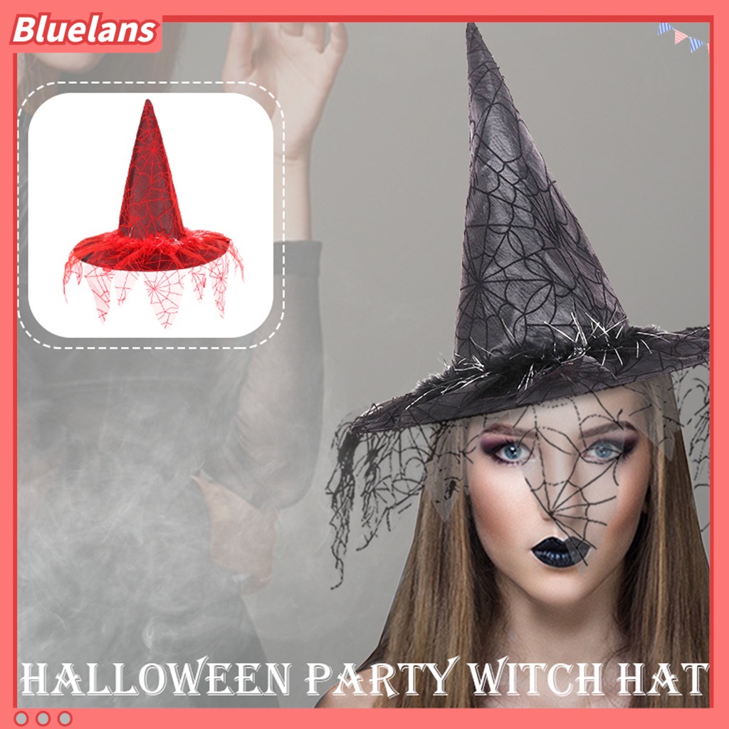 Topi Model Jaring Laba-Laba Aksen Rumbai Untuk Cosplay Halloween