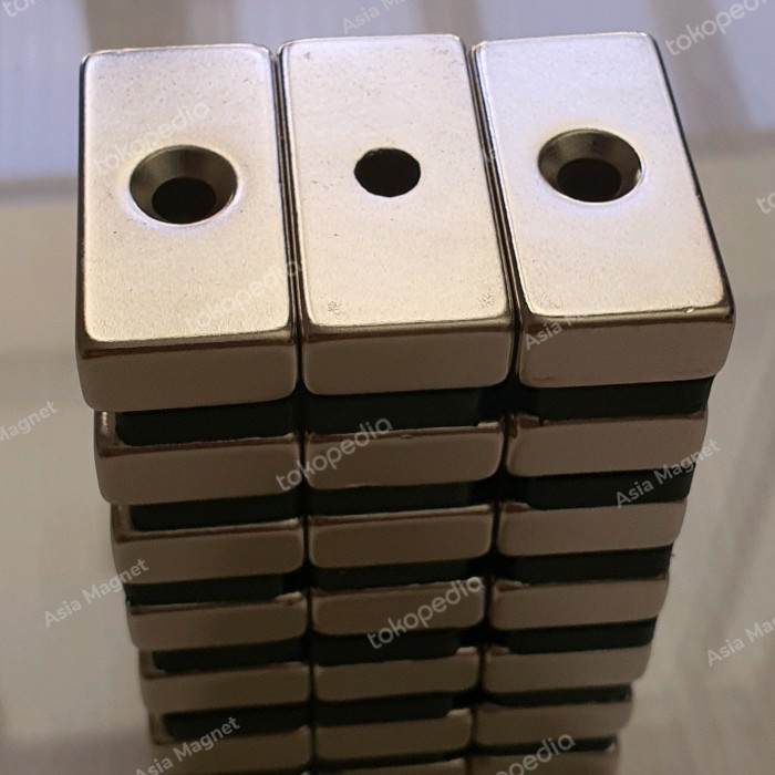 

Termurah Magnet Neodymium Persegi 40X20X10Mm Hole 5/10Mm