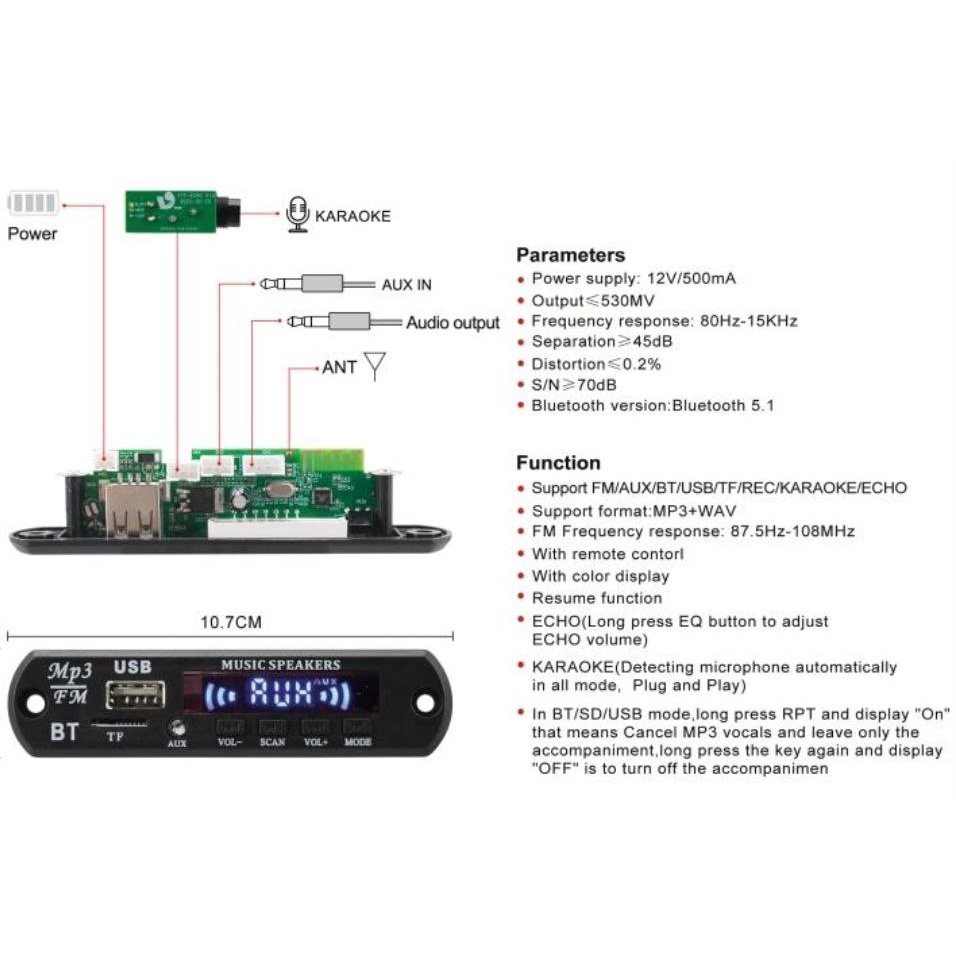 Kit MP3 Bluetooth Rakitan MP3 Bluetooth Player Remote PLG