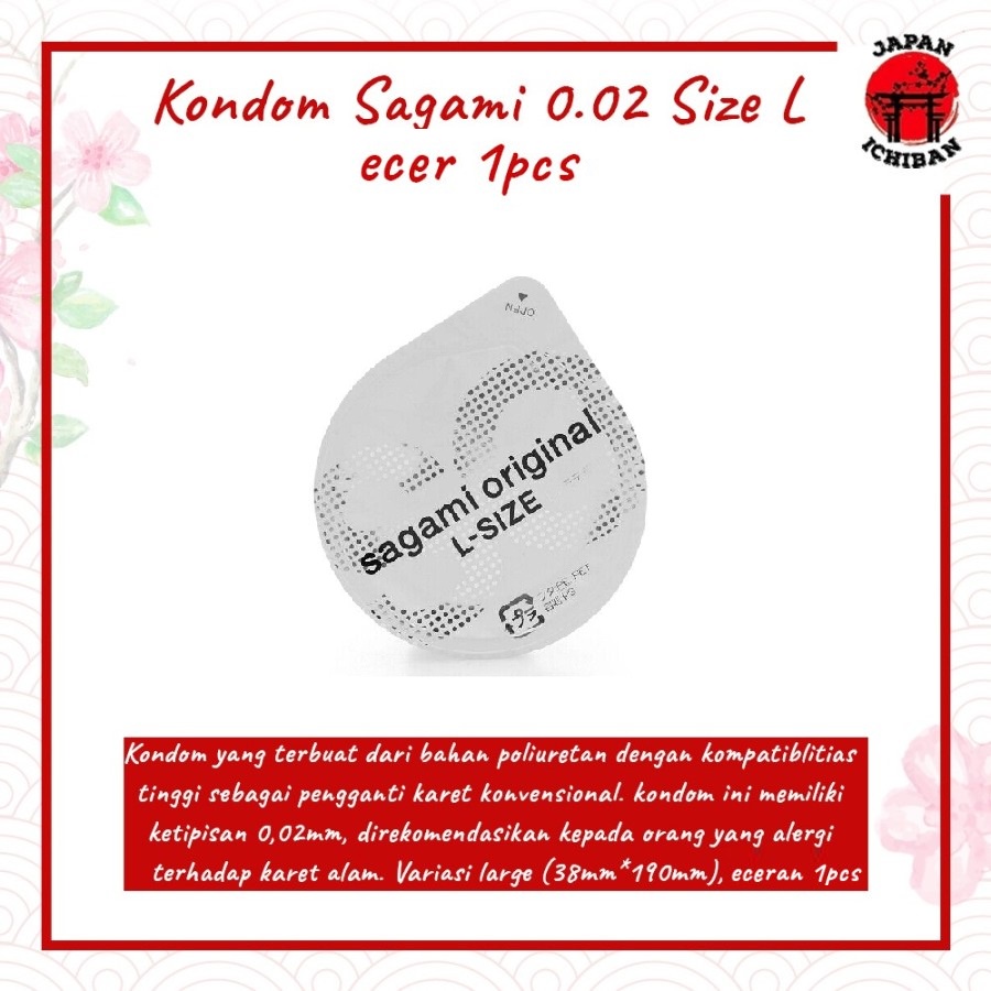 Kondom Sagami 0.02 Size L ecer 1pcs - Sagami Condom Original Japan