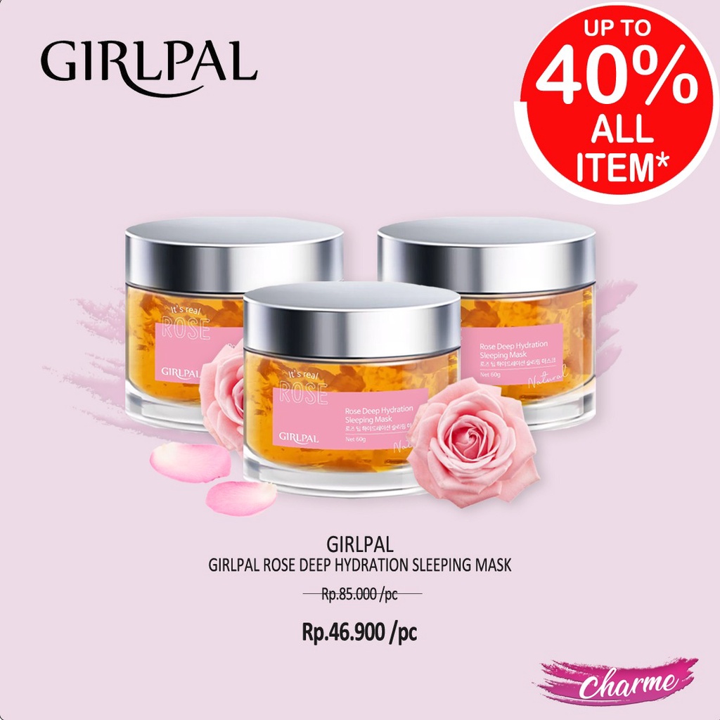 (READY) GIRLPAL Deep Hydration Sleeping Mask Rose / Helichrysum/ Rose Water