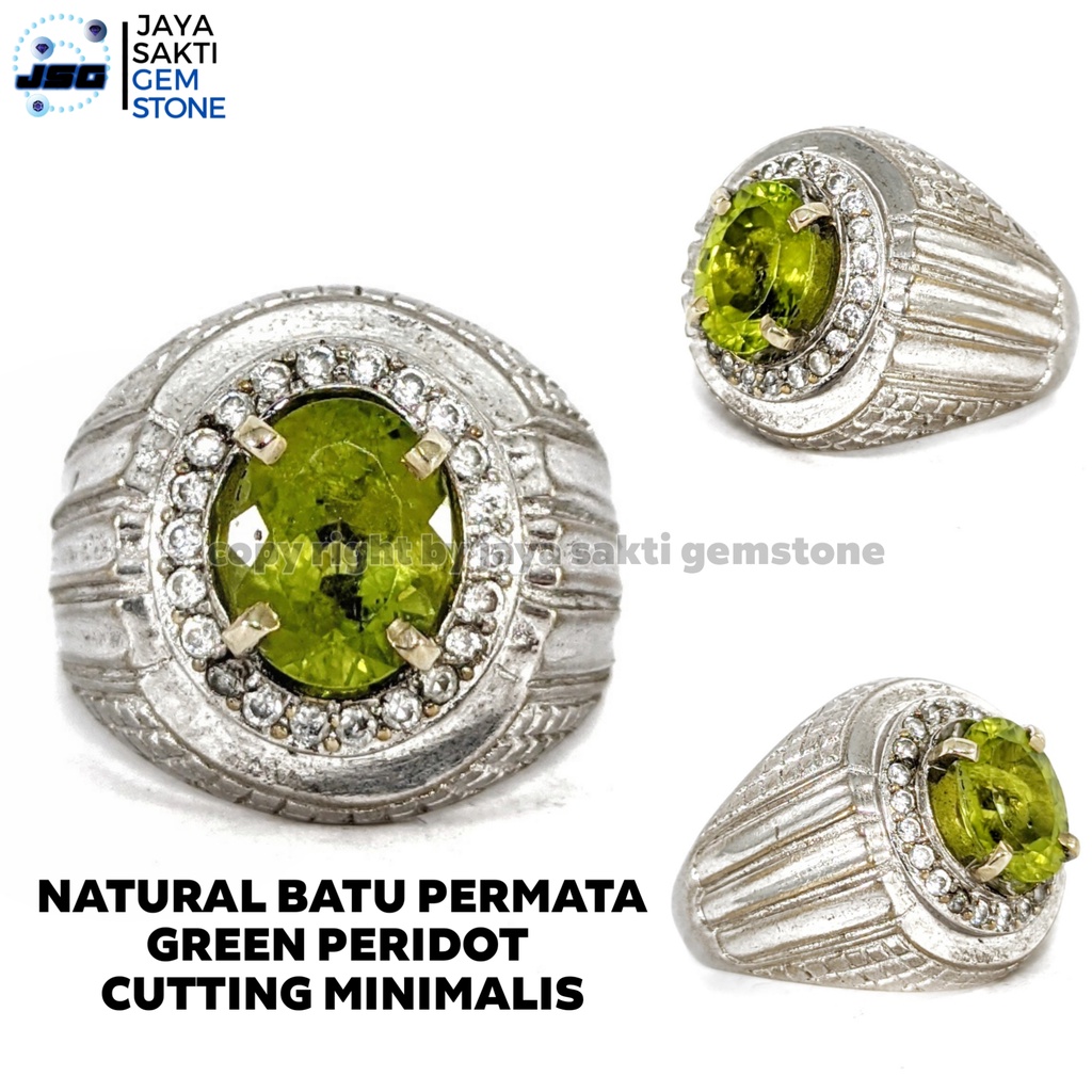 Natural Batu Permata Green Peridot Cutting Minimalis GP01