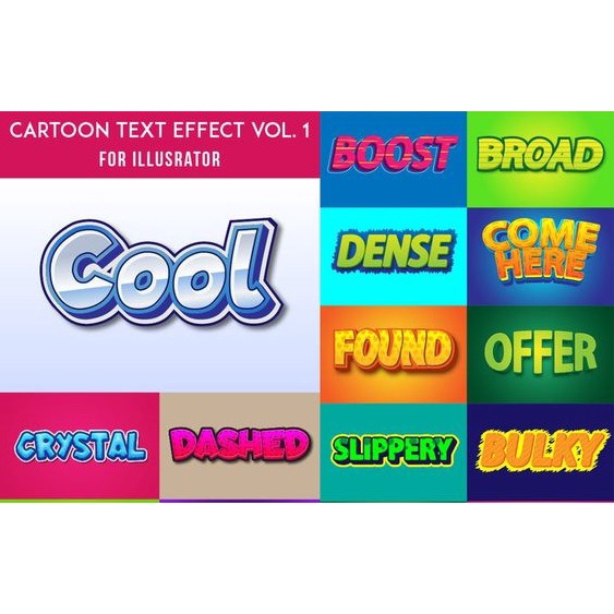 Cartoon Ai Text Effect 27 Style Vol 1