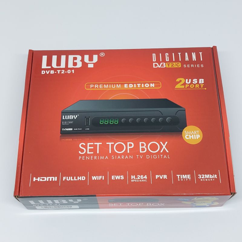 Set Top Box Luby DVB T2-02 / Luby Receiver TV STB Digital DVB T2-01 Full HD SNI Original