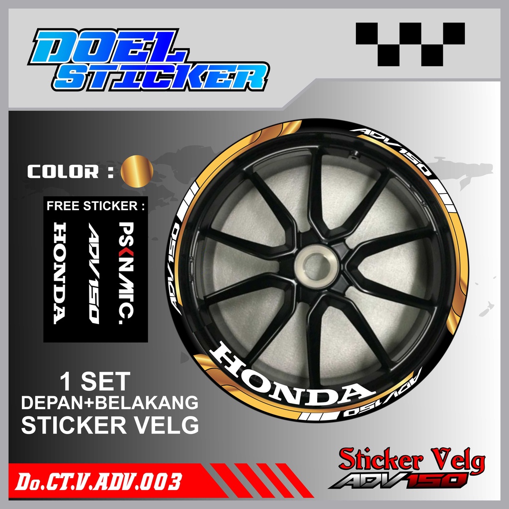 STICKER CUTTING LIST VELG HONDA ADV 150 VARIASI MOTOR DOEL 003