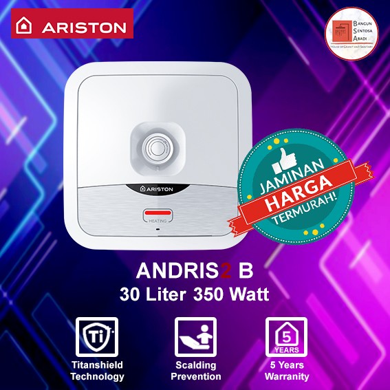 WATER HEATER LISTRIK ARISTON ANDRIS 2 30 LITER 500 WATT/ AN2 30 B AN2B
