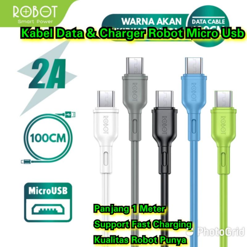 Kabel charger Data robot Micro fast charging RBM 100s kabel Cas Robot 1 Meter