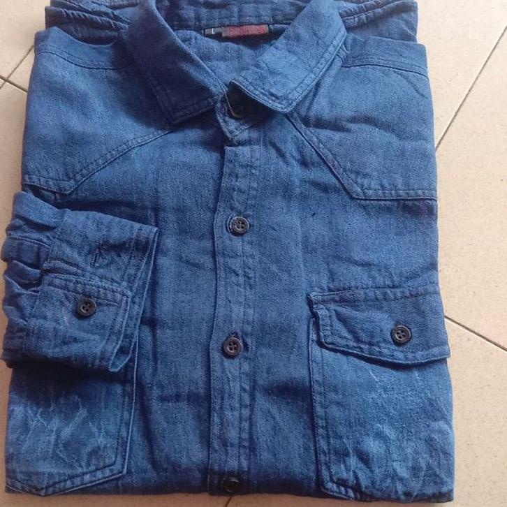 Rekomendasi BEST KEMEJA DENIM LEVIS BLUE BLACK/KEMEJA POLOS/KEMEJA PRIA PANJANG