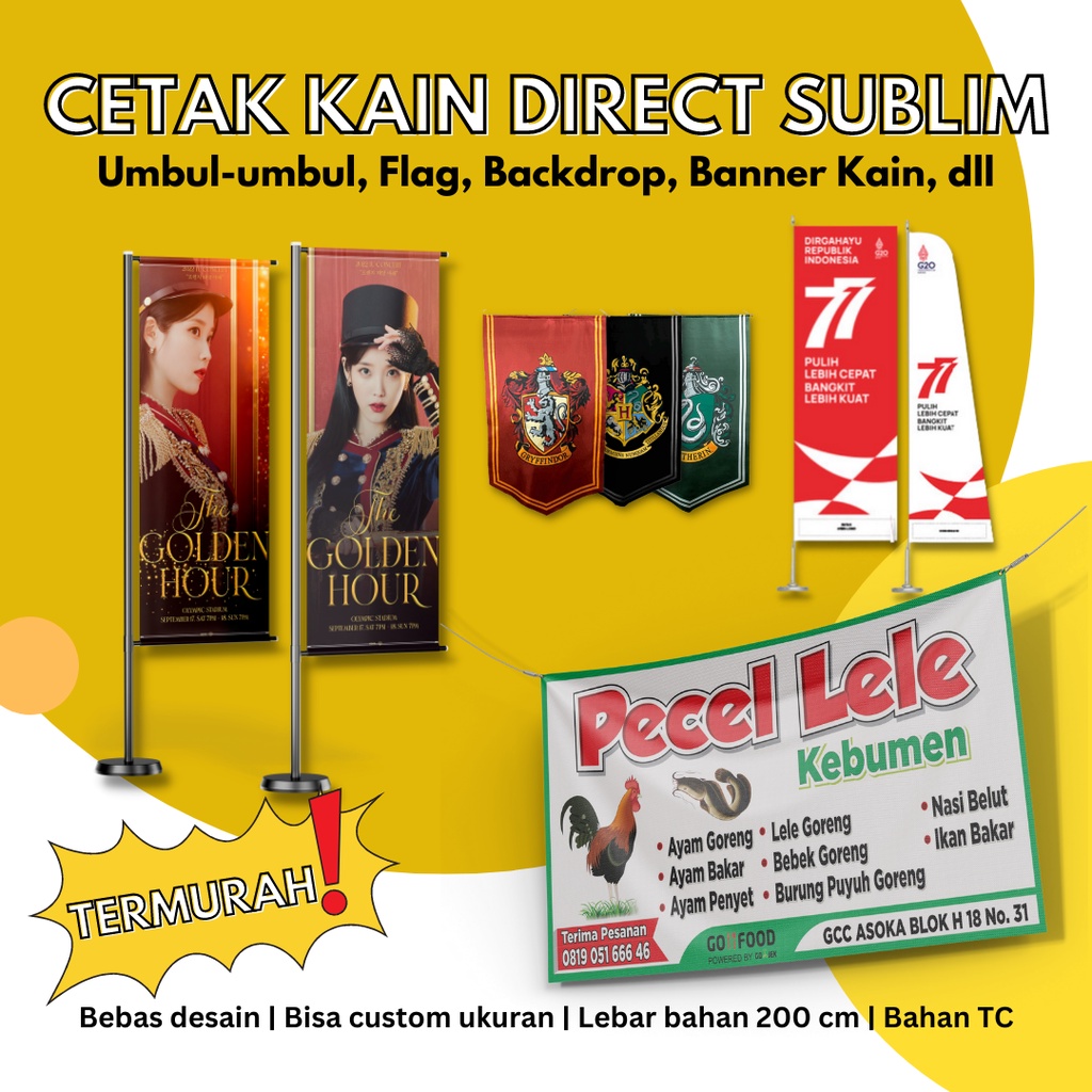 Jual Cetak Kain Direct Sublim Sublimasi / Cetak Umbul - Umbul Flag ...