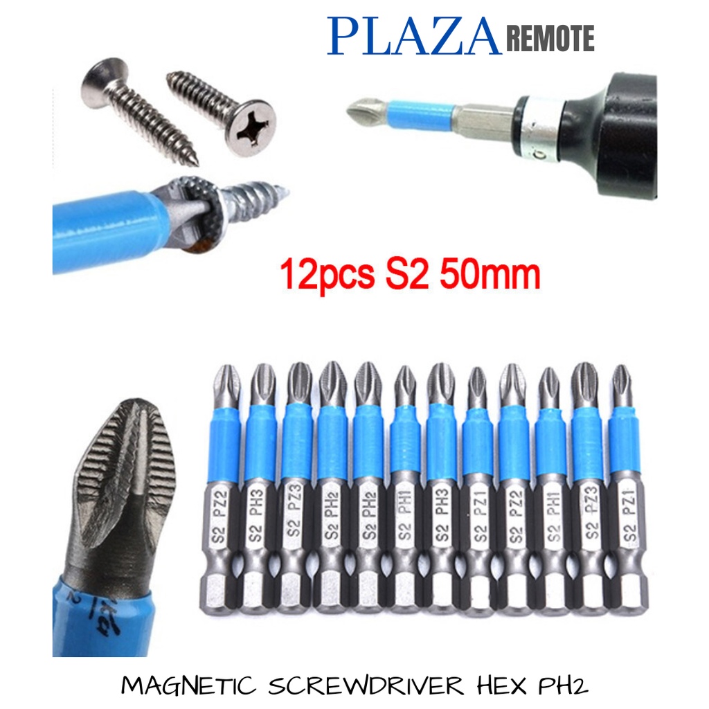 MAGNETIC NON SLIP PH2 PANJANG 7.5 CM HEX SHANK 1/4 INCH
