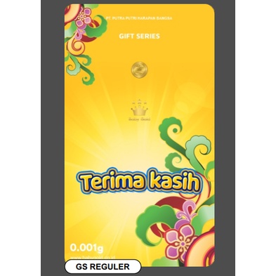 Baby Gold GS Gift Series Reguler Terima Kasih Thankyou 0.001gr Grosir Mini Gold Emas Logam Mulia Min