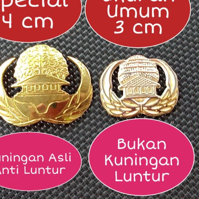 GRATIS ONGKIR✅Pin Korpri - Magnet - Real Handmade - Kuningan Original - Anti Luntur - Semua Ukuran t