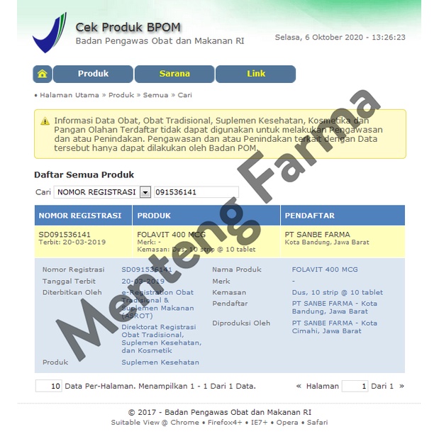 Folavit 400 Mcg Strip 10 Tablet - Suplemen Asam Folat Ibu Hamil
