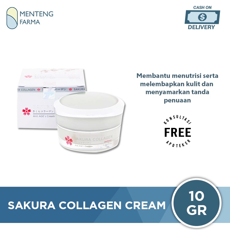 Sakura Collagen Anti AGE's Cream 10 Gr - Krim Anti Penuaan Kulit Wajah