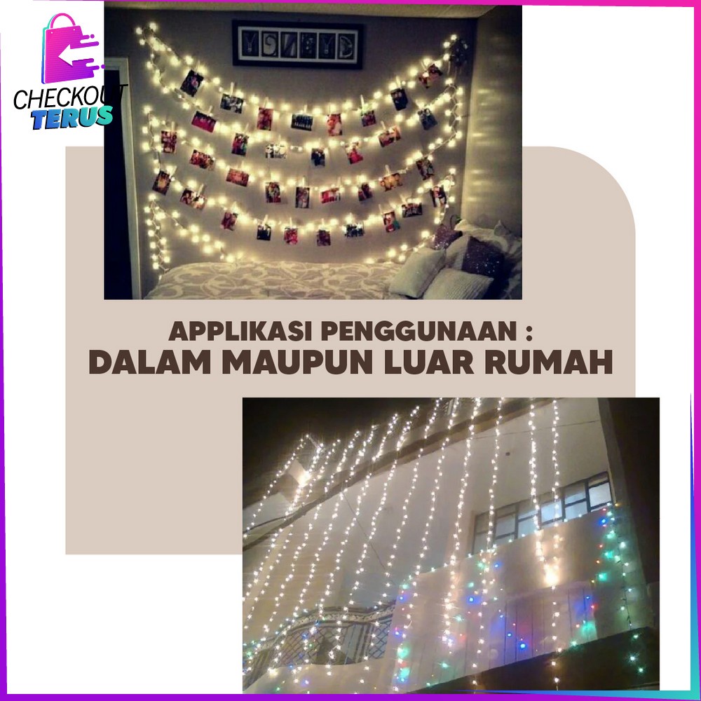 CT C17 C199 Lampu Tumblr Light Led 10 Mtr OPP 100 LED 50 LED Hiasan Lampu Kamar Dekorasi Rumah Cahaya Natal