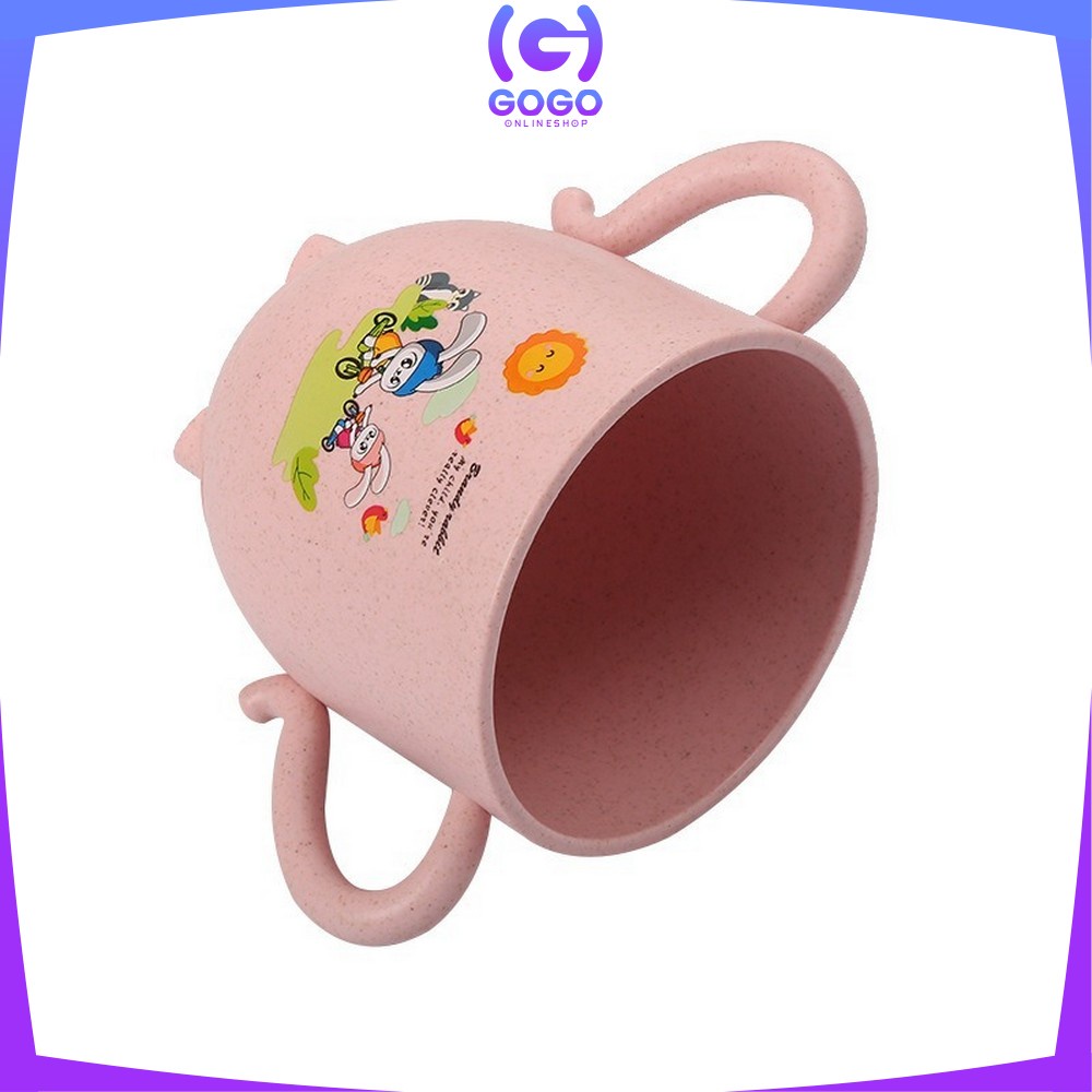 GOGO-C381 C382 Gelas Jerami Mug / Gelas Minum Anak Anti Tumpah Bahan Jerami / Baby Cup / Cangkir Anak Wheat Straw Karakter Kartun